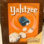 Yahtzee Vintage Series MB USA wooden bookshelf
